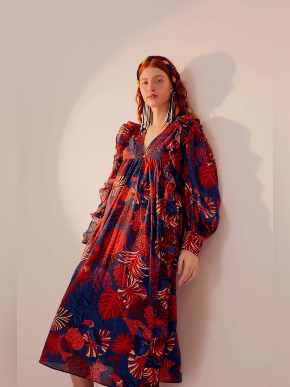 FARM RIO Animal Tapestry Midi Dress